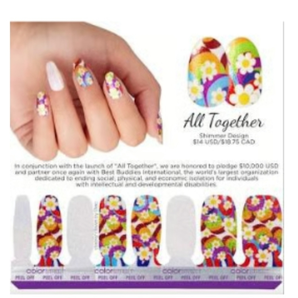 Color Street All Together Nail Strips - Vibrant Floral Mix